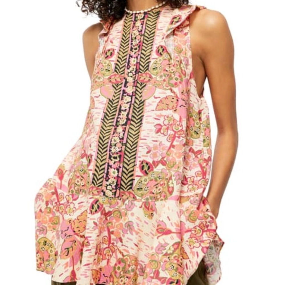 Free People Summer In Tulum Floral Tunic Dress